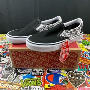 Vans Slip On Off The Wall Logo Size 6.5 Womens
